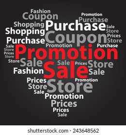 Text cloud. Sale wordcloud. Typography concept. Vector illustration.