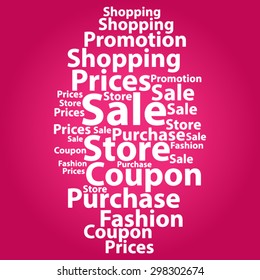 Text cloud. Sale wordcloud. Typography concept. Vector illustration.