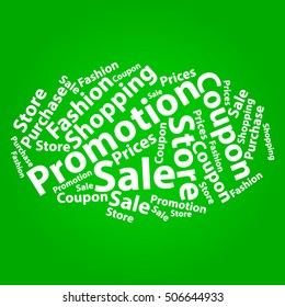 Text cloud. Sale wordcloud. Typography concept. Vector illustration.