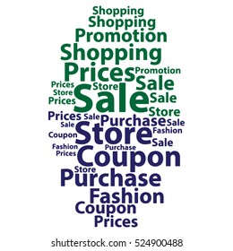 Text cloud. Sale wordcloud. Typography concept. Vector illustration.