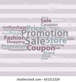 Text cloud. Sale wordcloud. Typography concept. Vector illustration.