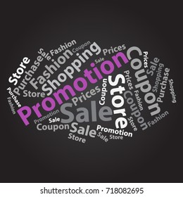 Text cloud. Sale wordcloud. Typography concept. Vector illustration.