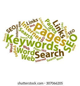 Text cloud. Seo word cloud. Typography concept. Vector illustration.