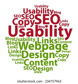Text cloud. Seo wordcloud. Typography concept. Vector illustration.
