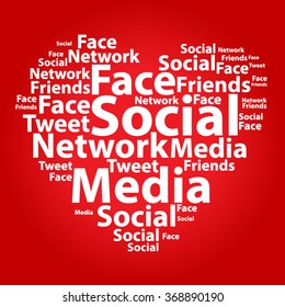 Text cloud. Social media wordcloud. Typography concept. Vector illustration.