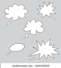 text cloud template comic vector set