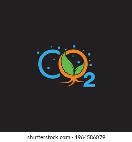 text co2 plant soil blue water symbol logo vector