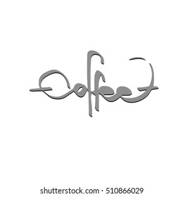 the text coffee written, vector illustration