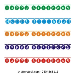 Un texto, coloreado decorativo uno ha aislado feliz cumpleaños escrito abajo, vector de fondo