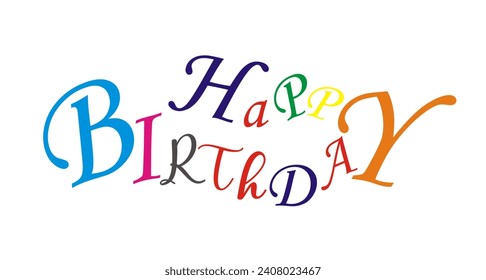 Un texto, coloreado decorativo uno ha aislado feliz cumpleaños escrito abajo, vector de fondo