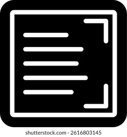 Text Column Glyph Vector Icon Design