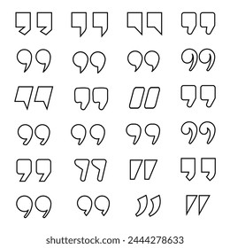 Text commas set. Punctuation flat mark set.