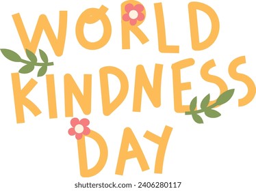 text commemorating world kindness day flat icon style