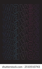 Text concept abstract "Waves". Colorful text. Ads, commercial use.