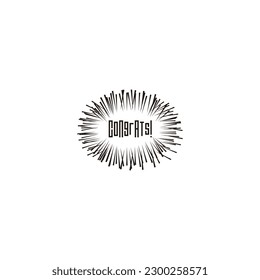 Texto, "¡Felicitaciones!", símbolo geométrico de efecto cuadrado, simple vector de logotipo