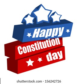 Text - Constitution Day Vector Illustration