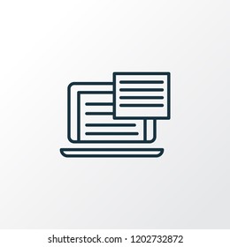 Text content icon line symbol. Premium quality isolated website element in trendy style.