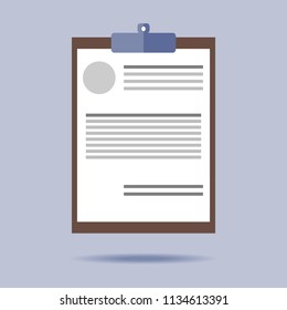 
Text or contract with an emblem on the folder-tablet for paper. Vector illustration. Flat design for business financial marketing banking advertising web concept cartoon illustration.