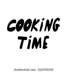 tiempo de preparación de texto dibujado a mano en forma de doodle. 
