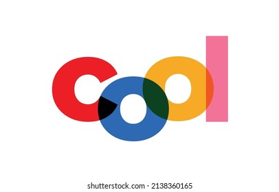 text cool. vector. bright colours. 
letter.