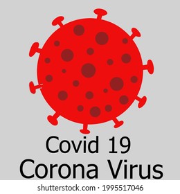 Text corona virus or better known as covid-19.  The pandemic of this epidemic is red.  These descriptions can be used for public notification through banners, advertisements, and posters.