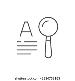 Text correction line outline icon