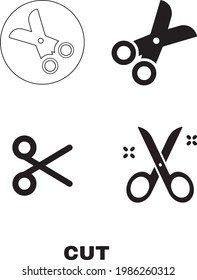 text cut icon . web icon set . icons collection. Simple vector illustration.