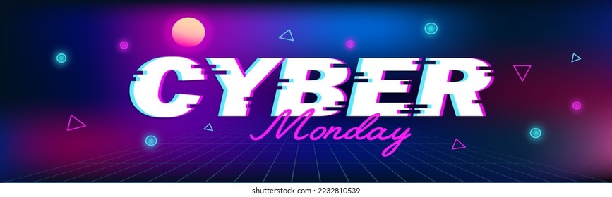 Text CYBER MONDAY on dark color background