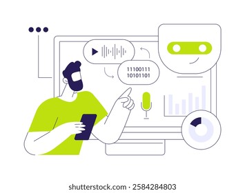 Text Data Analysis with NLP abstract concept vector illustration. Data Analysis. Natural Language Processing analyze text data, social media, customer feedback. AI Technology. abstract metaphor.