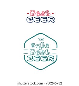 Text decoration. Best beer - text. Logo for beer festival or bar promotion.