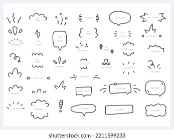 Text decoration quote set. Doodle vector for web banners, brochure design, cards, book decoration.