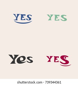 Text decoration. Yes text. Interior template design. Set.