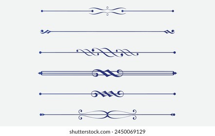 Text, decoupage Blue border line dividing .
