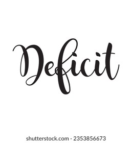 text Deficit, vector design illustration