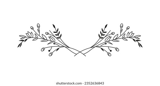 Text delimiters frame floral elements vintage for your projects editable background Vector illustration