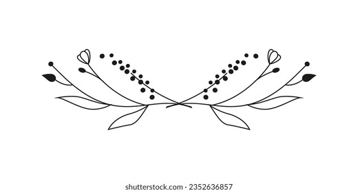 Delimitadores de texto marco elementos florales vintage para el fondo editable de los proyectos Ilustración vectorial