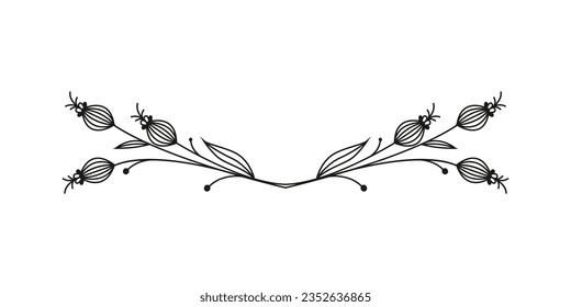 Text delimiters frame floral elements vintage for your projects editable background Vector illustration
