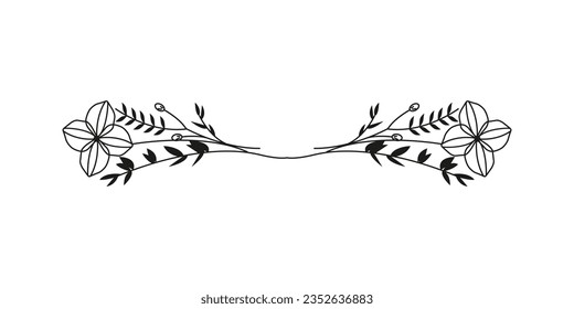 Text delimiters frame floral elements vintage for your projects editable background Vector illustration
