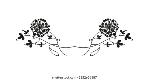 Text delimiters frame floral elements vintage for your projects editable background Vector illustration