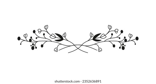 Text delimiters frame floral elements vintage for your projects editable background Vector illustration