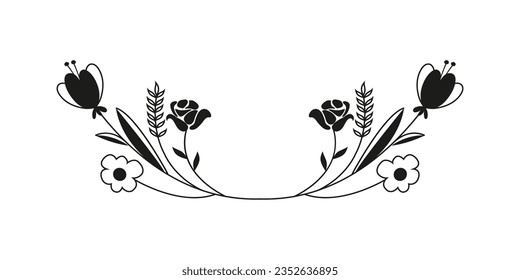 Text delimiters frame floral elements vintage for your projects editable background Vector illustration