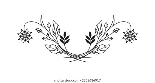 Textbegrenzer bilden den Rahmen für den Vintage der Blumenelemente für Ihre Projekte, bearbeitbarer Hintergrund Vektorgrafik
