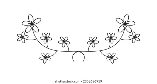 Text delimiters frame floral elements vintage for your projects editable background Vector illustration