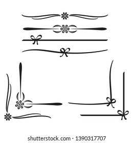 Text delimiters horizontal and corner frame .Vector.