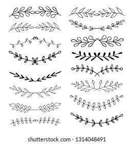 Vector Dividers Laurels Hand Drawn Doodle Stock Vector (Royalty Free ...