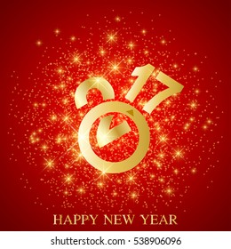 Text design 2017. Christmas and Happy New Years background with snowflakes. Vector illustration