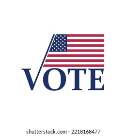 Text design concept VOTE. Voting in America. Template Elections icons. Vote label.