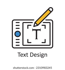 Text Design Filled Outline Icon Design illustration. Art and Crafts Symbol on White background EPS 10 File