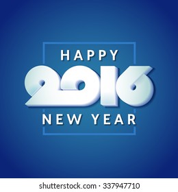 Text design of happy new year 2016