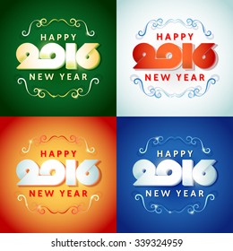 Text design of happy new year 2016